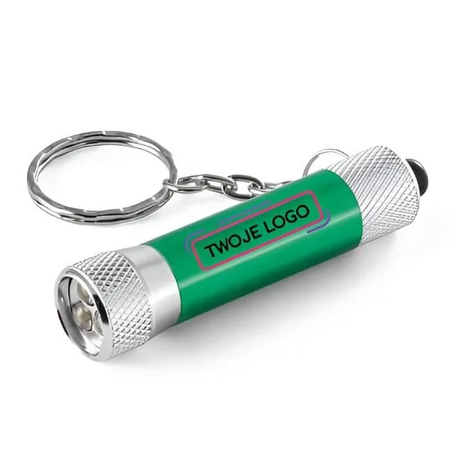 RE-LERGAN. Aluminiowy brelok do kluczy (92% z recyklingu) z latarką LED z 3 diodami z nadrukiem na zamówienie Zdjęcie