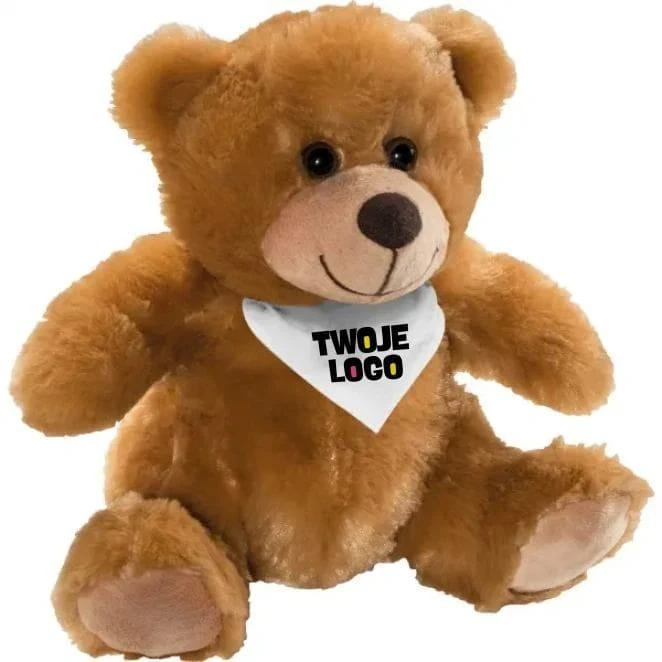 Zabawka pluszowy miś z logo firmy Zdjęcie