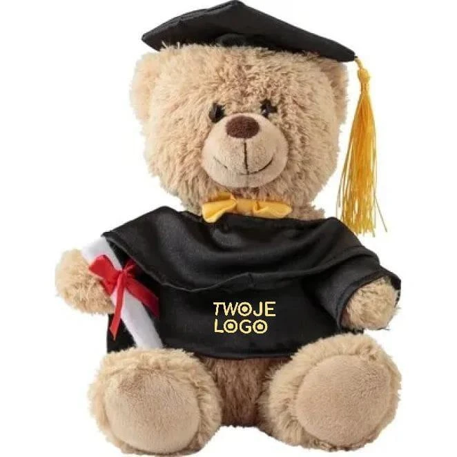 Pluszowy miś uczeń z logo Zdjęcie