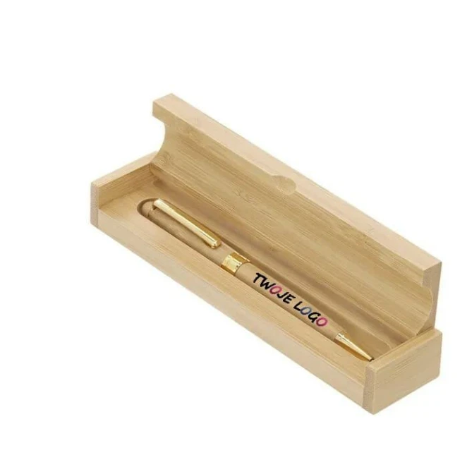 Bambusowy długopis w etui do naniesienia logo Zdjęcie