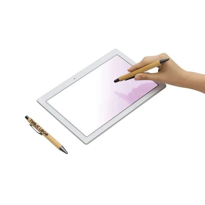 Zestaw do pisania DOUBLE BAMBOO REVISED. z logo firmy Zdjęcie