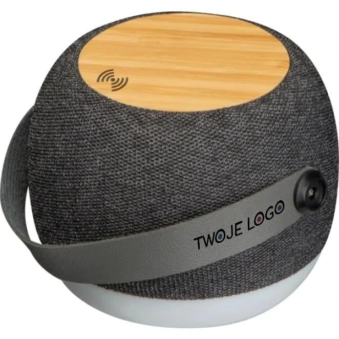 Głośnik bluetooth z ładowarką indukcyjną PIACENZA z logo firmy Zdjęcie