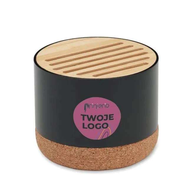 Głośnik z korka i aluminium RUMBA z nadrukiem na zamówienie Zdjęcie