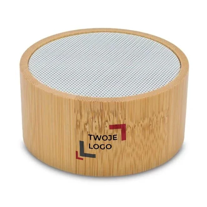 Bambusowy głośnik Bluetooth Soundy z logo firmy Zdjęcie
