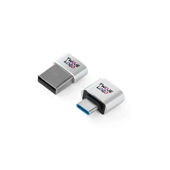MINSKY. Zestaw 2 aluminiowych adapterów USB-A / USB-C do nałożenia logo Zdjęcie