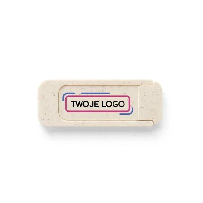 TOWNES. Ochraniacz kamery internetowej z włókna słomy pszennej i PP z logo Zdjęcie