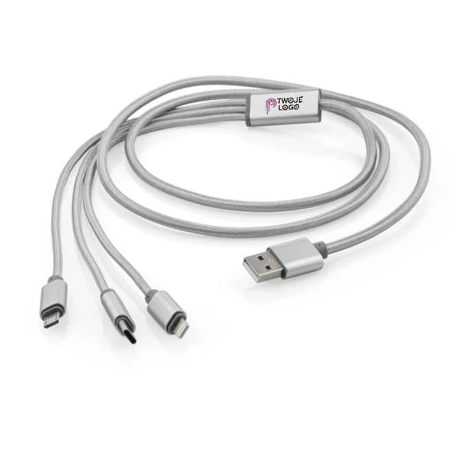 Kabel USB 3 w 1 TALA z nadrukiem na zamówienie Zdjęcie