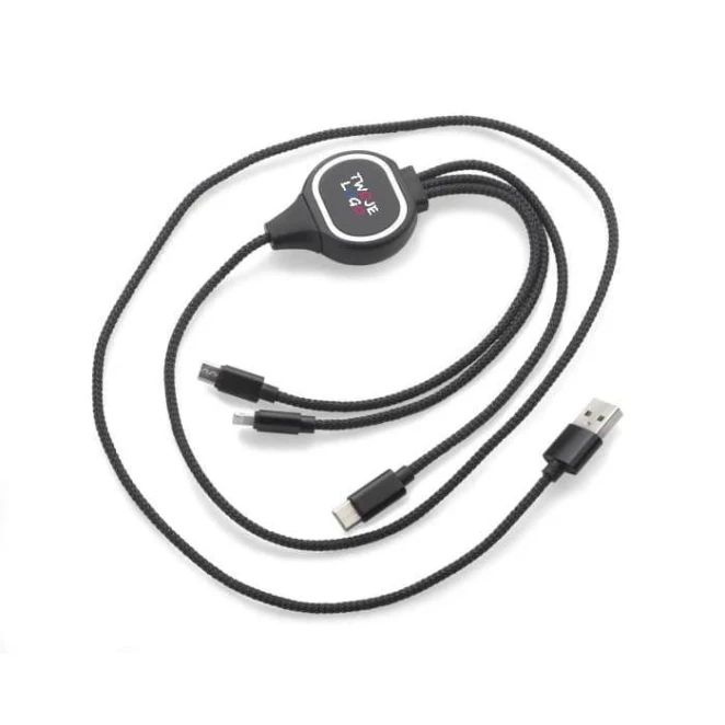Kabel USB 3 w 1 LUX z logo firmy Zdjęcie