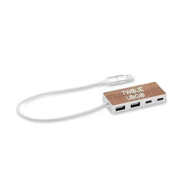 Hub USB 4 porty 27,5 cm UBAH do nałożenia logo Zdjęcie