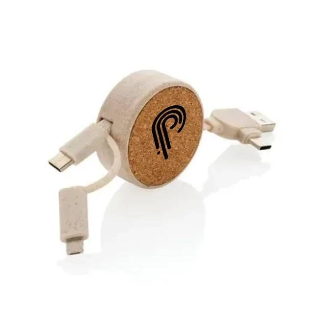 Zwijany kabel do ładowania z nadrukiem logo Zdjęcie