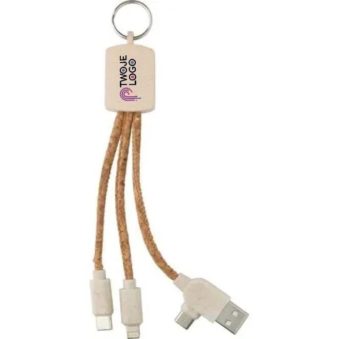 Korkowy kabel do ładowania z nadrukiem logo Zdjęcie