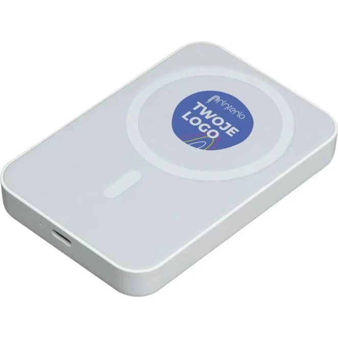 Power bank 5 000 mAh z ładowarką indukcyjną WELS z logo firmy Zdjęcie