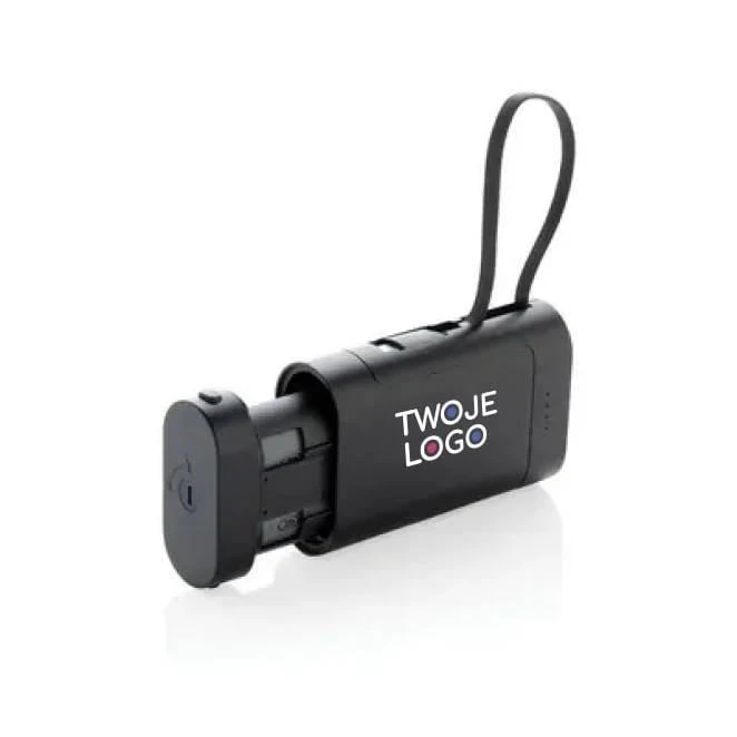 Power bank 10000 mAh, wymienialne baterie z nadrukiem logo Zdjęcie