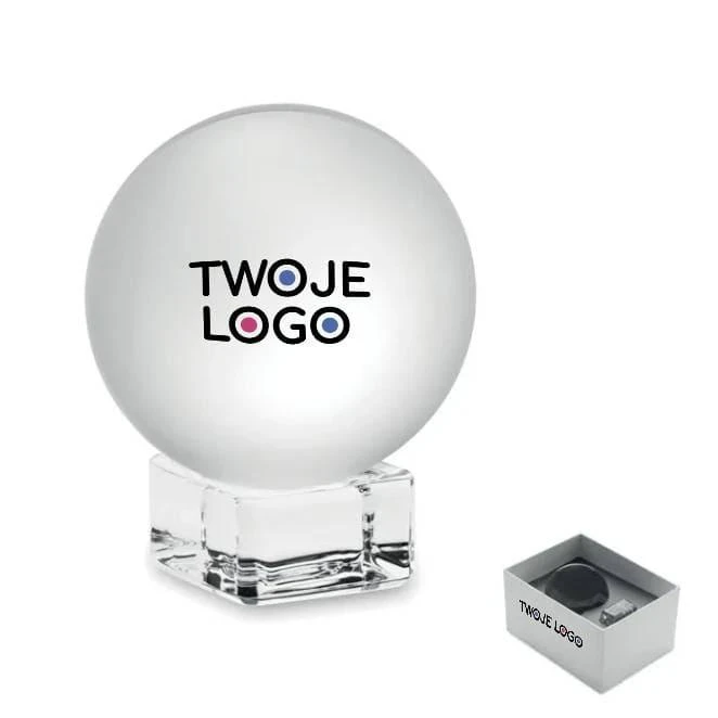 Szklana stauetka kula GLASSWARD z logo Zdjęcie