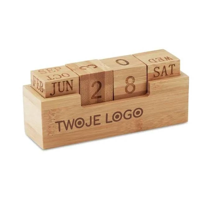 Kalendarz bambusowy KARENDA z logo Zdjęcie