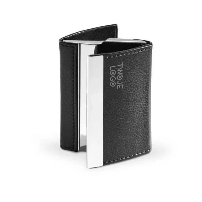 LONE. Podwójne etui na karty z metalu i PU z naniesieniem logo Zdjęcie
