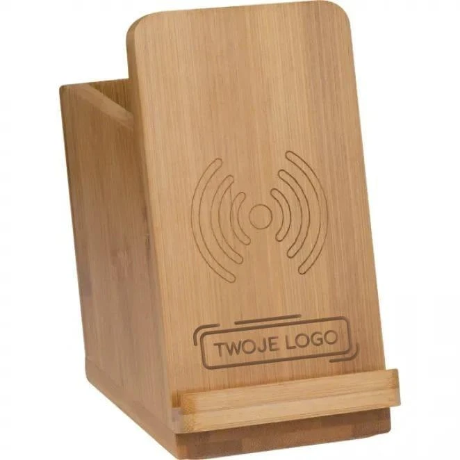 Stojak na telefon z ładowarką indukcyjną z logo firmy Zdjęcie