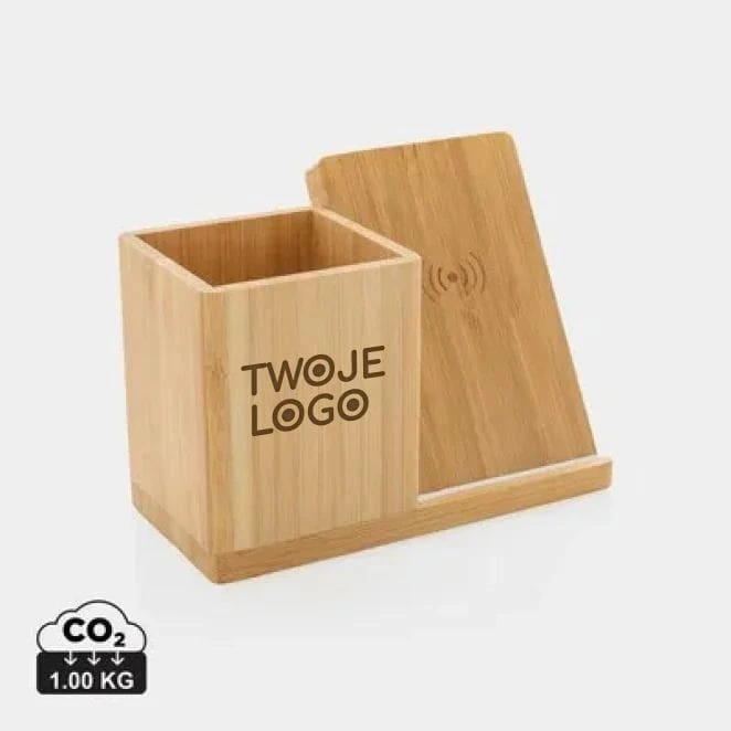 Ładowarka bezprzewodowa 5W, organizer na biurko Calgary z logo firmy Zdjęcie