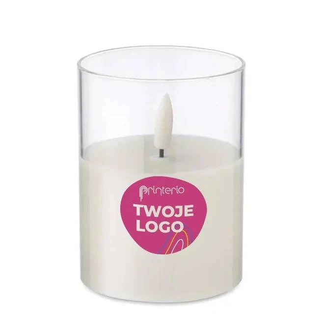 Świeca woskowa LED w szkle XANDLE+ z nadrukiem na zamówienie Zdjęcie