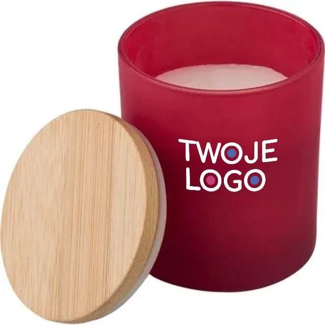 Świeczka zapachowa z nadrukiem logo Zdjęcie