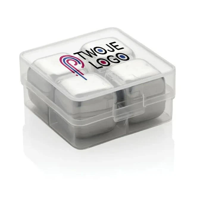 Chłodzące kostki do napojów 4 el. z logo Zdjęcie