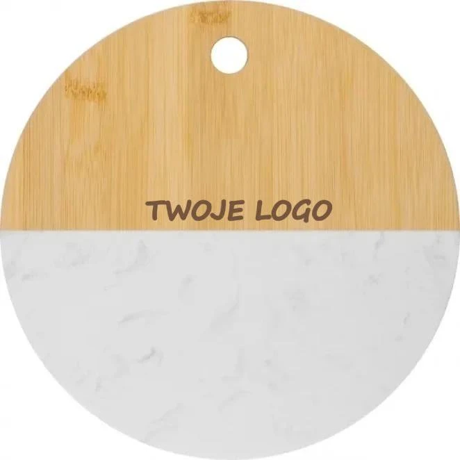 Deska kuchenna bambusowa z marmurem SAN DIEGO z logo firmy Zdjęcie
