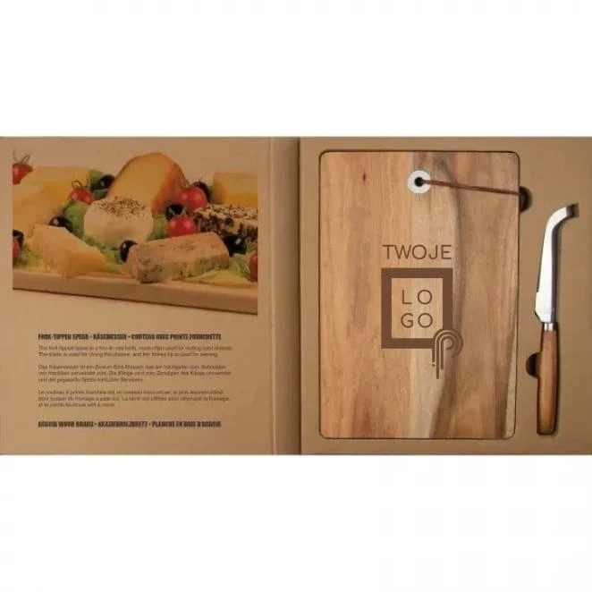 Deska do serów z nożem z naniesieniem logo Zdjęcie