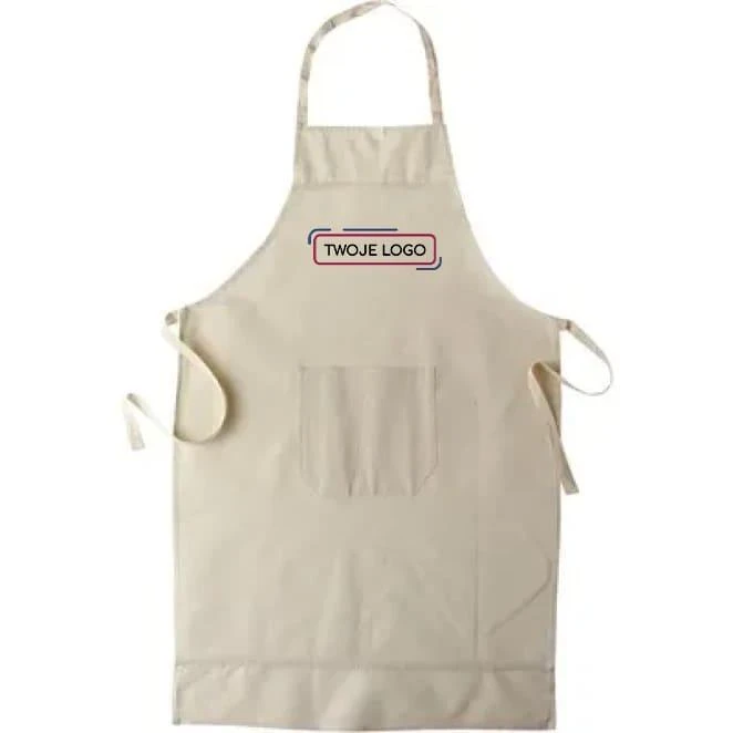Bawełniany fartuch kuchenny z nadrukiem logo Zdjęcie