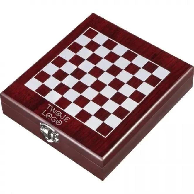 Zestaw do wina z szachami do naniesienia logo Zdjęcie