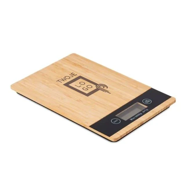 Cyfrowa waga kuchenna, bambus PRECISE do nałożenia logo Zdjęcie