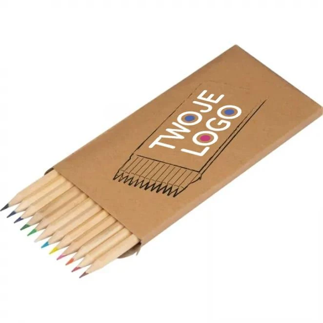 Kredki drewniane 12 kolorów z naniesieniem logo Zdjęcie