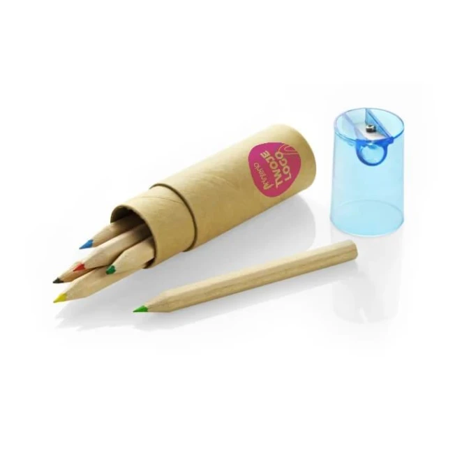 Kredki z temperówką 6 szt. FARVE z logo Zdjęcie