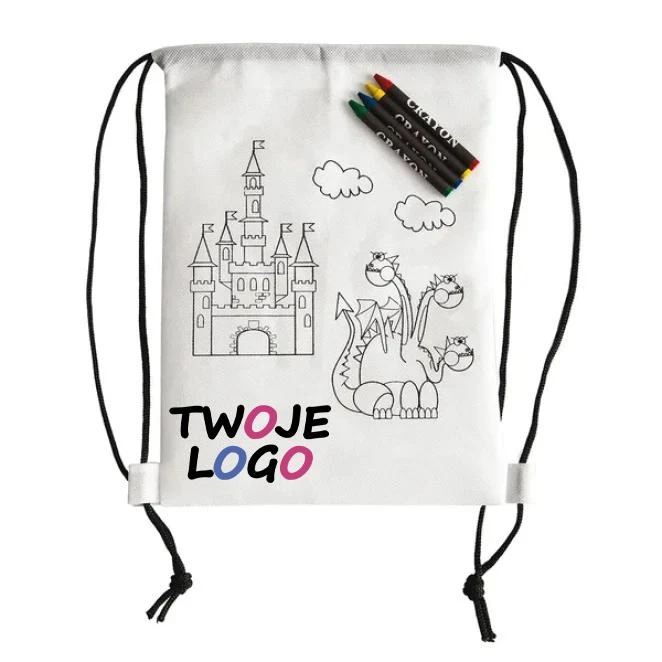 Plecak z kredkami White Line z nadrukiem logo Zdjęcie