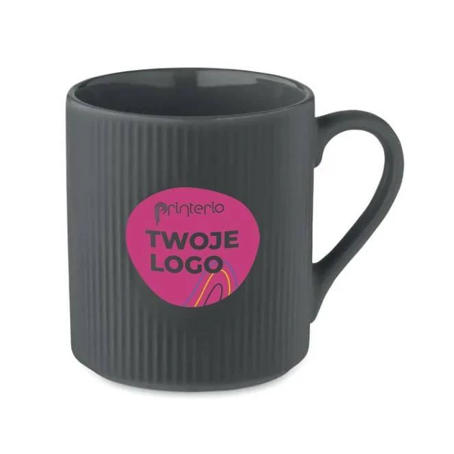 Kubek ceramiczny w prążki 340 m RIBMUG do nałożenia logo Zdjęcie