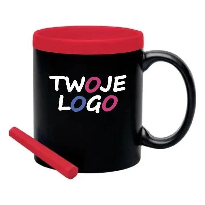 Kubek ceramiczny do rysowania 300 ml, kreda z naniesieniem logo Zdjęcie