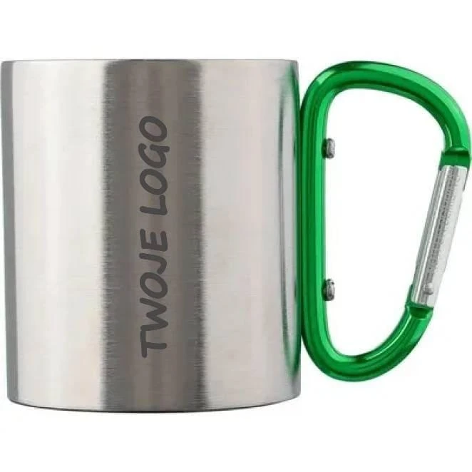 Metalowy kubek 185 ml z karabińczykiem do drukowania logo Zdjęcie