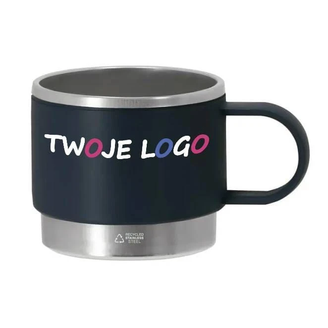 Kubek 140 ml ze stali nierdzewnej z recyklingu z nadrukiem logo Zdjęcie