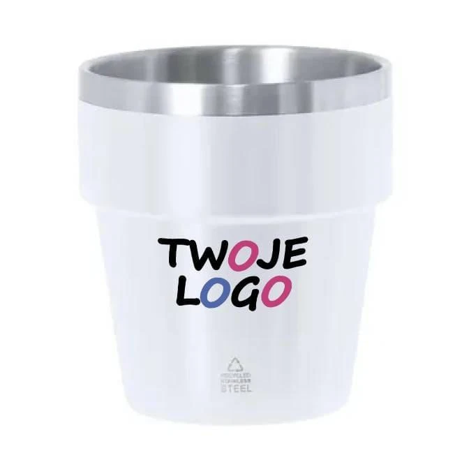Kubek 250 ml ze stali nierdzewnej z recyklingu z naniesieniem logo Zdjęcie