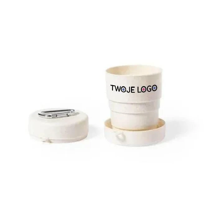 Składany kubek podróżny 220 ml z karabińczykiem z logo firmy Zdjęcie