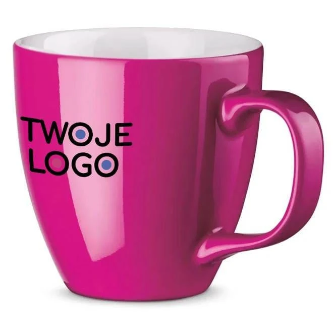 PANTHONY. Porcelanowy kubek z hydroglazurą o pojemności 450 ml z nadrukiem logo Zdjęcie