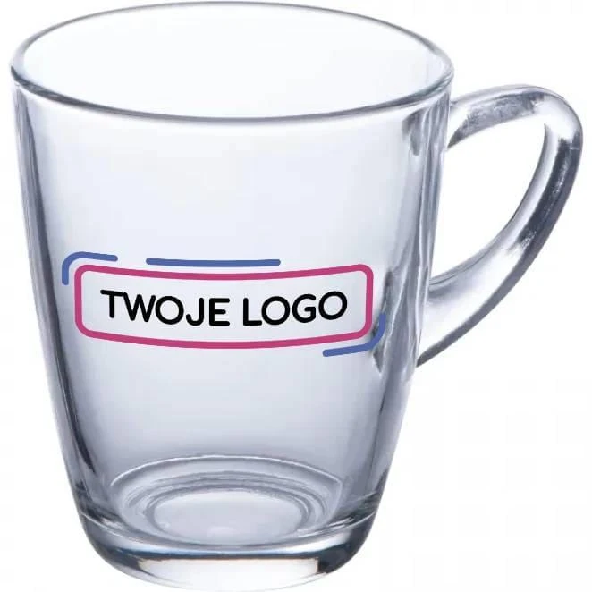 Kubek szklany 320 ml z logo Zdjęcie