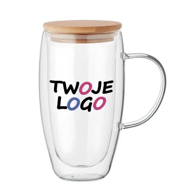 Szklany podwójnych  450 ml EXISTING NAME z logo firmy Zdjęcie