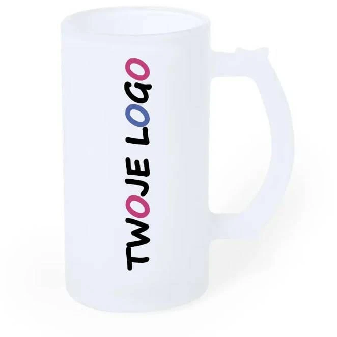 Szklany kubek 500 ml z logo firmy Zdjęcie