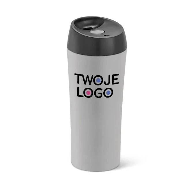MONARDA. Kubek podróżny 470 ml ze stali nierdzewnej i PP z nadrukiem na zamówienie Zdjęcie
