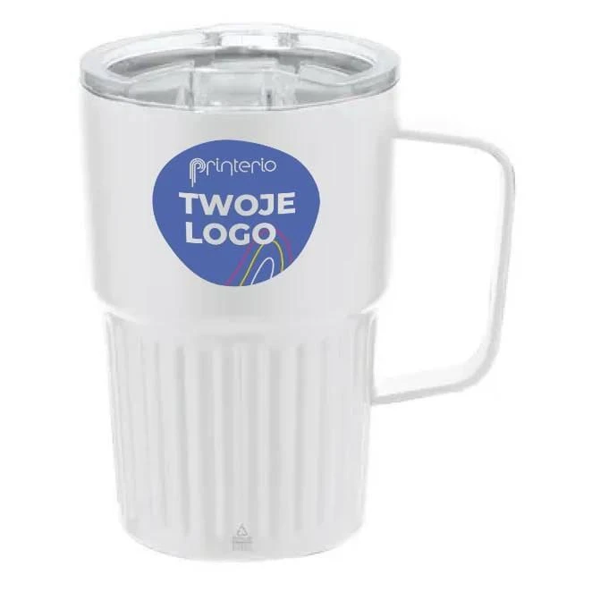 Kubek termiczny 450 ml ze stali nierdzewnej z recyklingu z naniesieniem logo Zdjęcie