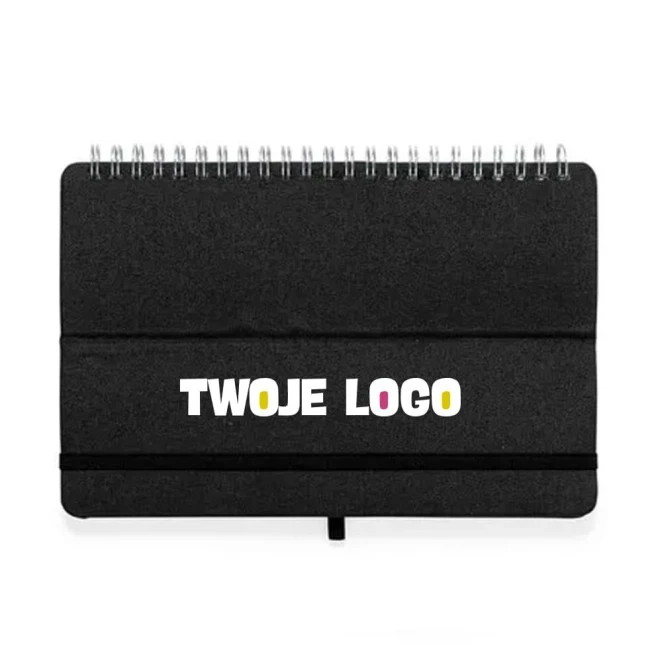 Notatnik RPET ok. A5, stojak na telefon, stojak na tablet z nadrukiem logo Zdjęcie