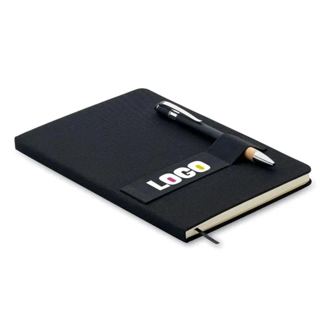 Notatnik A5 RPET z długopisem NOTA do nałożenia logo Zdjęcie