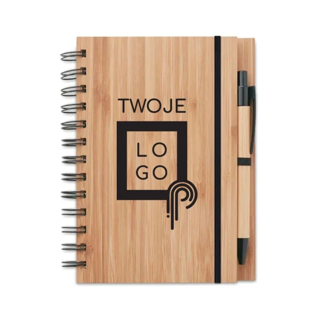 Notatnik bambusowy BAMBLOC z nadrukiem logo Zdjęcie
