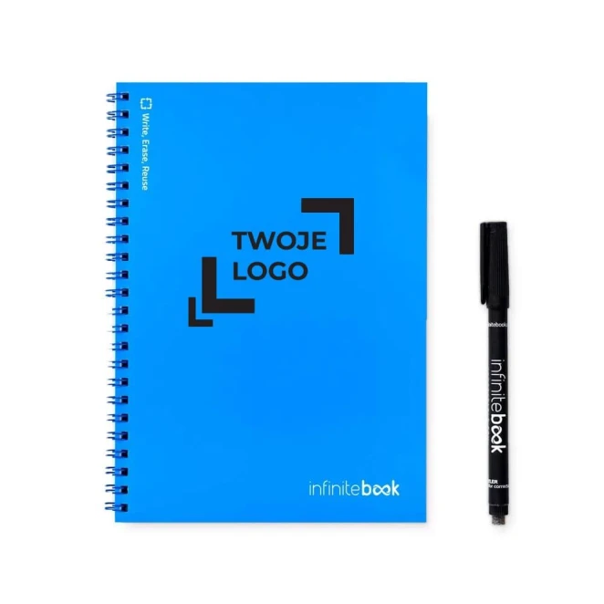 INFINITEBOOK PLAIN A5. Infinitebook z elastyczną okładką i 15 zwykłymi stronami do tablicy z naniesieniem logo Zdjęcie