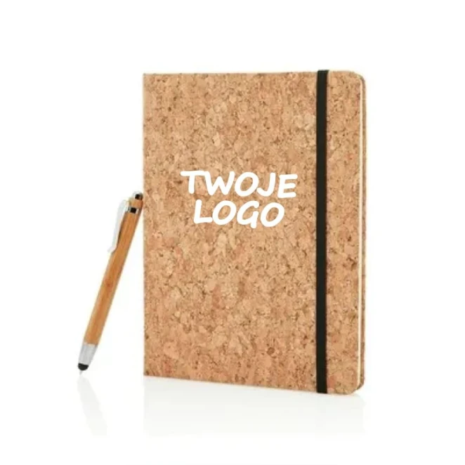 Korkowy notatnik A5, długopis, touch pen do nałożenia logo Zdjęcie